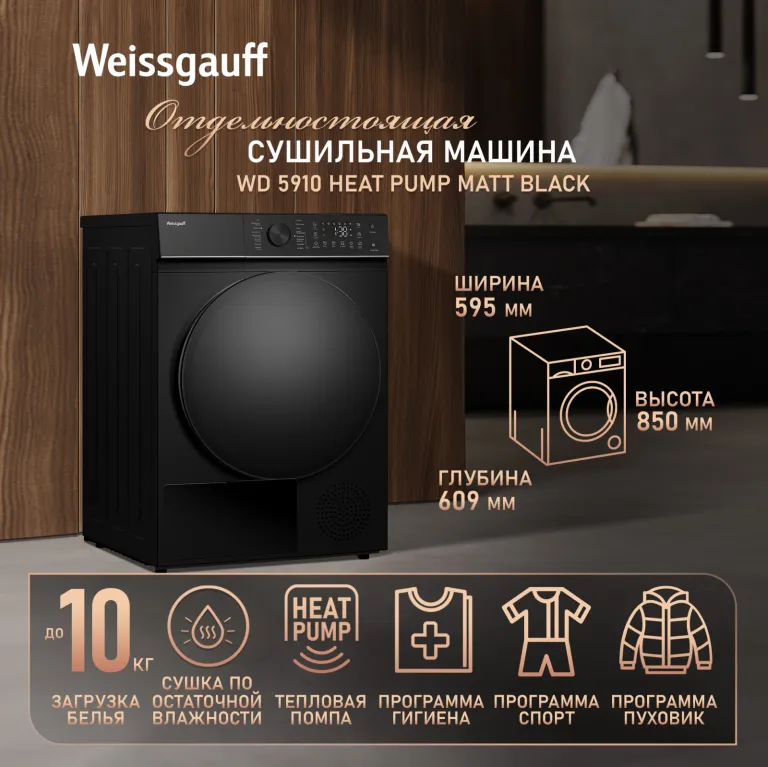 фото Weissgauff WD 5910 Heat Pump Matt Black