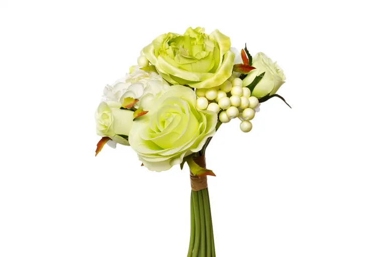фото 9F28018-4673 Букет розы-пионы бело-зеленый 30см (24)