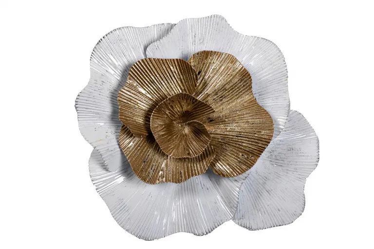 фото 37SM-0662 Декор настенный "Цветок" бело-золотой 24,1*22,2*7,0см