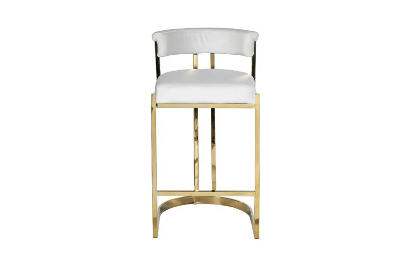 фото GY-B8216GOLD-LG Стул барный, велюр светло-серый/золото  49*55*85