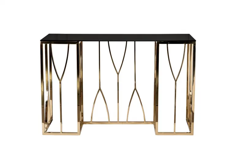 фото 13RXC3102-GOLD Консоль стекло черн./золото 120*40*78см
