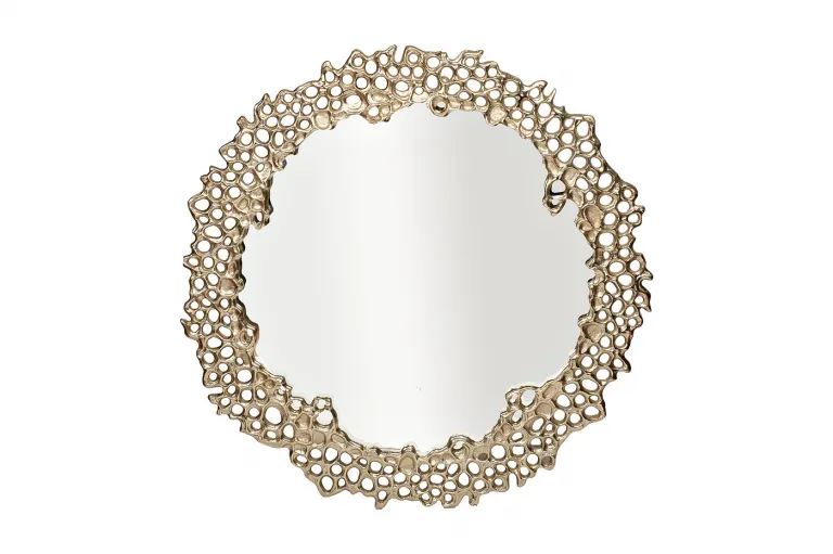 фото 69-218455 Зеркало "Соты" рама металлич. цвет зол. d.89,5*2.5см