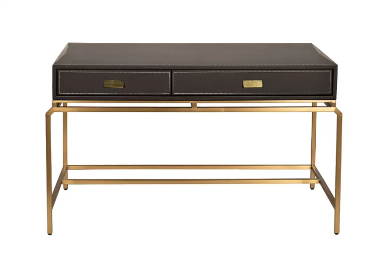 фото 76AR-D671 Стол письменный коричн/мат.золото  126*66*76см