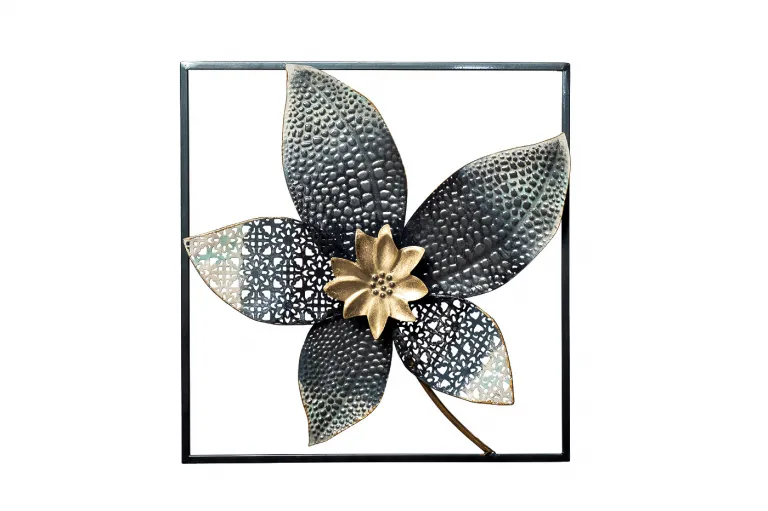 фото 37SM-1890 Декор настенный "Цветок" голубой 50.2*50.2*5.7 в рамке