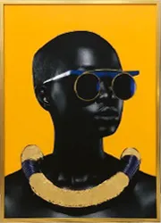 фото 89VOR-AFRICAN GIRL1 Холст "Африканка-1" 100х70см, багет алюм(зол)