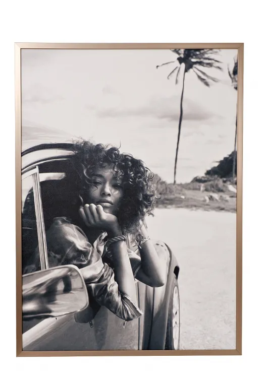 фото 89VOR-MIAMI GIRL/1  Холст "Девушка в Майами-1" 110*80 см, багет латунь