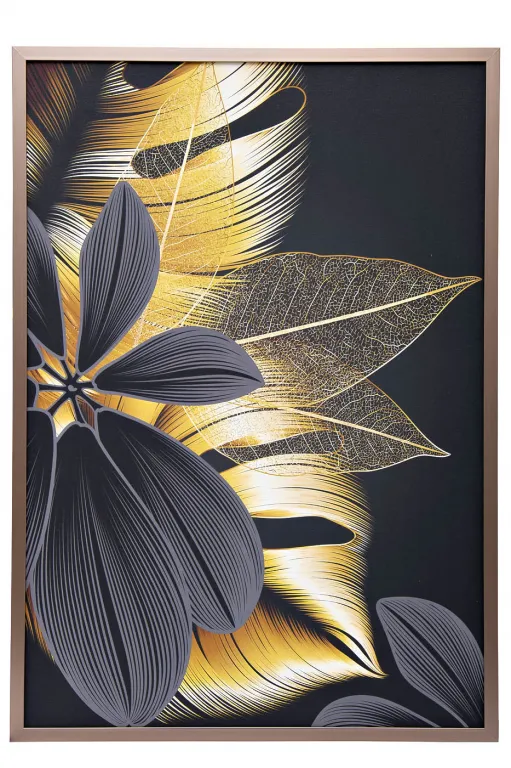 фото 89VOR-GOLDEN LEAVES-4 Холст "Золотые листья-4" 100х70 см, багет( латунь),поталь