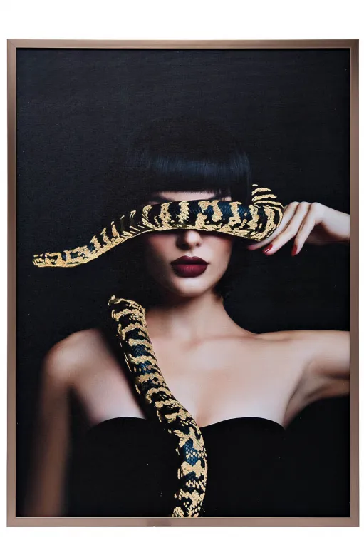 фото 89VOR-GIRL/SNAKE-1 Холст "Девушка со змеей"120х80см,багет латунь, поталь