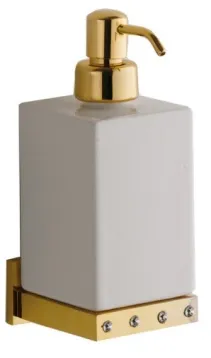 фото Glionna Bagno Дозатор для жидкого мыла (настенный) Quadricolor Swarovski QS/203-D - золото
