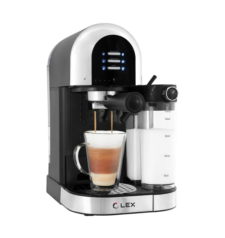 фото Lex LXCM 3503-1, кофеварка с капучинатором (черная)
