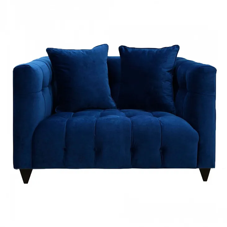 фото Кресло диван с подушками синее Сити