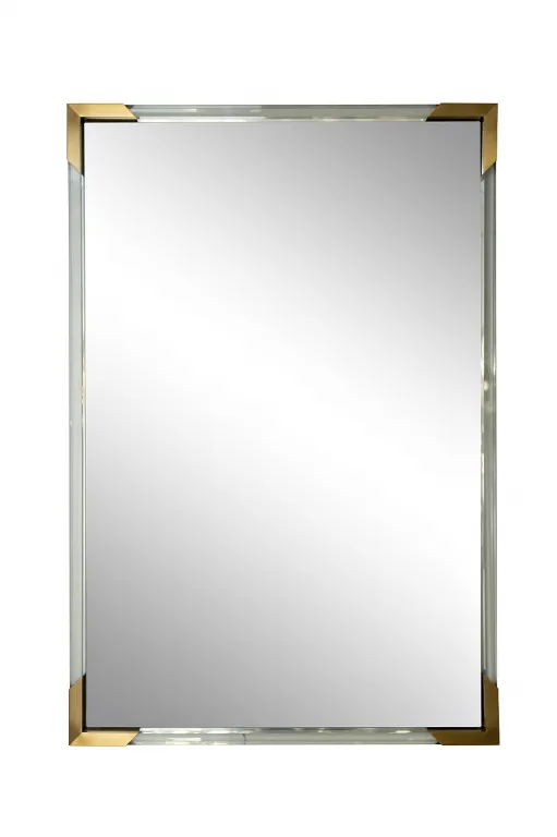 фото 19-OA-9144  Зеркало прямоугольное с золотыми вставками 61*92см