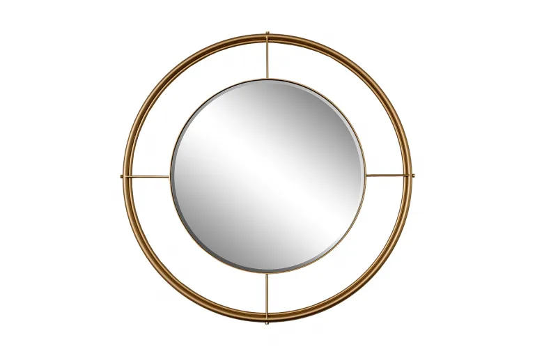 фото 19-OA-9128 Зеркало круглое в металл. раме золотого цвета d80см