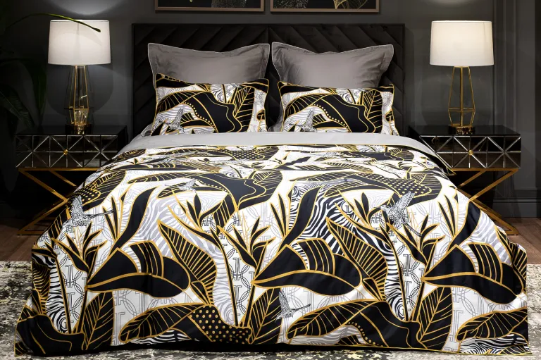 фото 130HB-00002 Пододеяльник Тропики принт 215*150 золото/серый