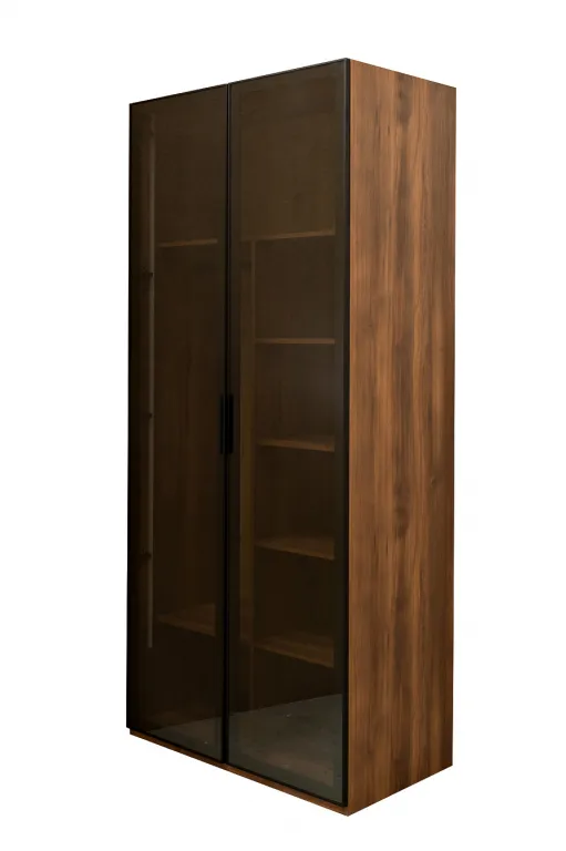 фото GD-10005-2 Шкаф Alto двухдверный c полками, цвет дуб Барокко, дверцы стекло 100*57*228.5см