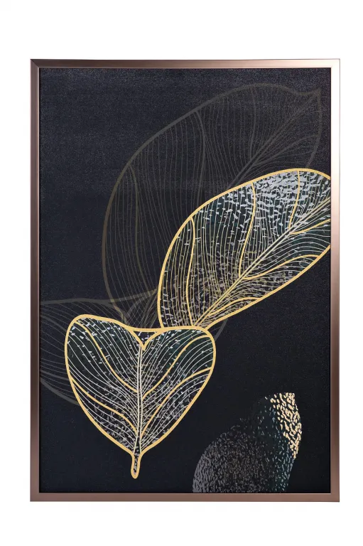 фото 89VOR-GOLDEN LEAVES-2 Холст "Золотые листья-2" 100х70 см, багет( латунь),поталь