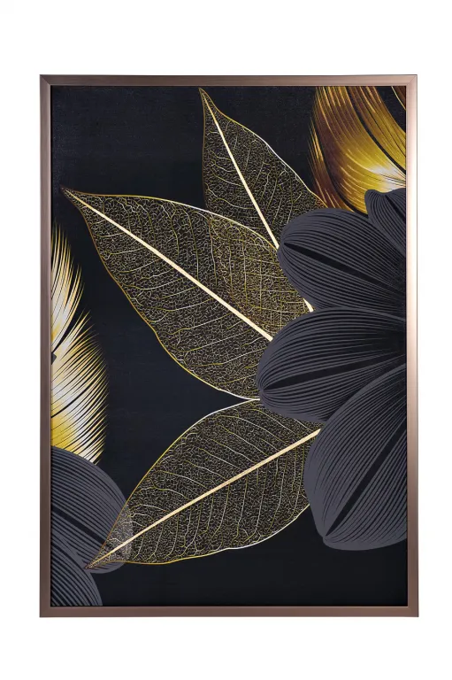фото 89VOR-GOLDEN LEAVES-3 Холст "Золотые листья-3" 100х70 см, багет( латунь),поталь