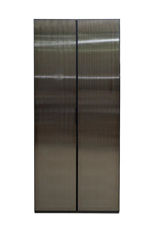 фото GD-10012-6 Шкаф Alto двухд c выдвиж ящик, цвет серый Кобальт, дверцы стекло(рифленое) 100*57*228.5см