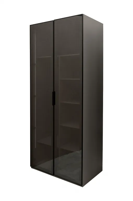 фото GD-10013-6 Шкаф Alto двухд с полками, цвет серый Кобальт, дверцы стекло(тонир) 100*57*228.5см
