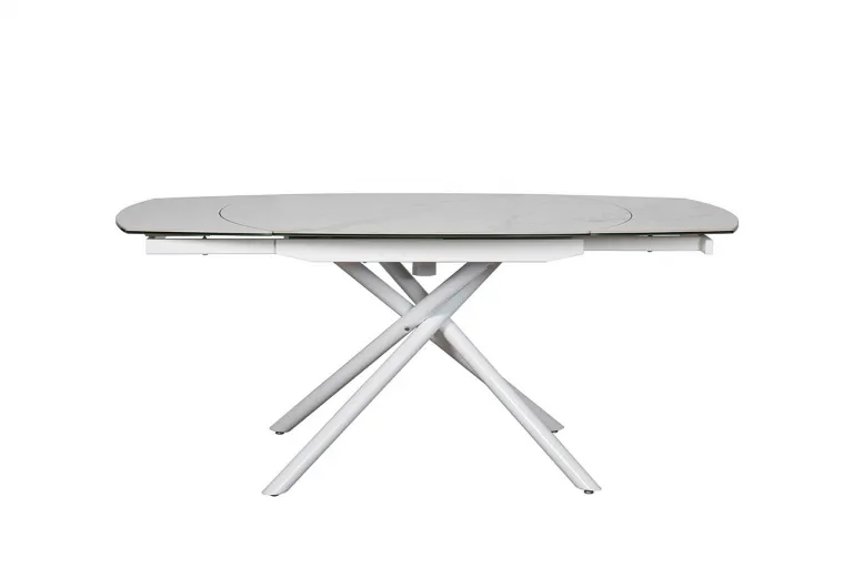 фото 83MC-1957DT WH Стол обеденный раскл.керам.белый 178(120)*89*77см