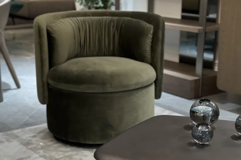 фото ZW-06100 Кресло поворотное велюр зеленый 76*72*71см