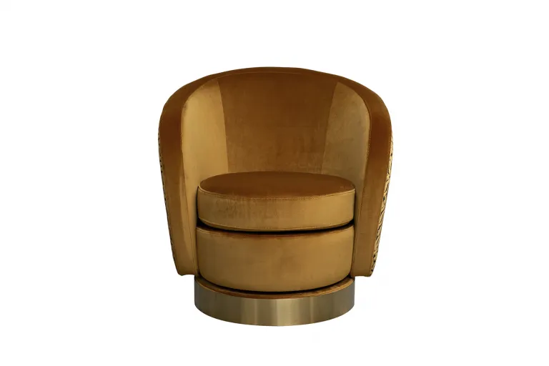 фото Кресло Napoli вращающееся, велюр принт Pad31+Latt ORANG 76*76*76см