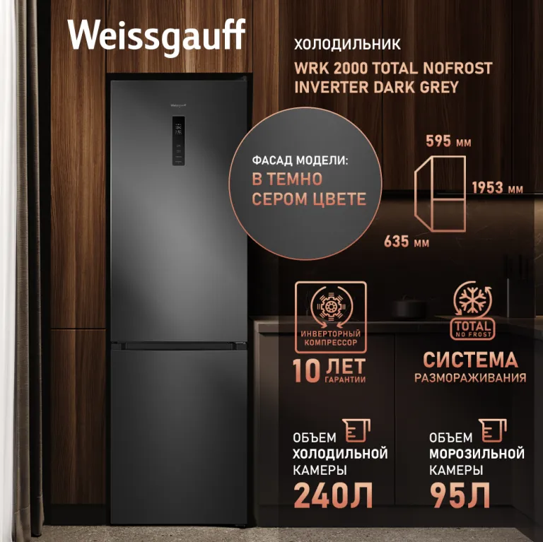 фото Weissgauff WRK 2000 Total NoFrost Inverter Dark Grey