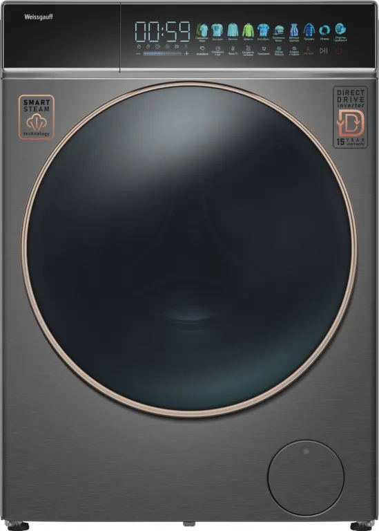 фото Weissgauff WM 58411 Direct Drive Inverter Premium Steam Grey