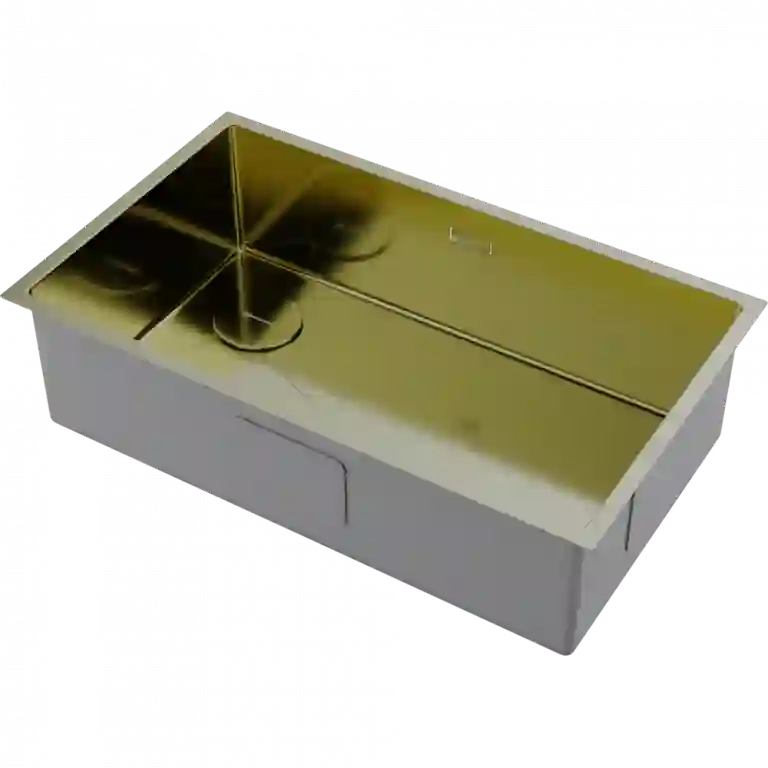 фото Omoikiri Taki 74-U/IF-L Side-LG нерж. сталь/светлое золото