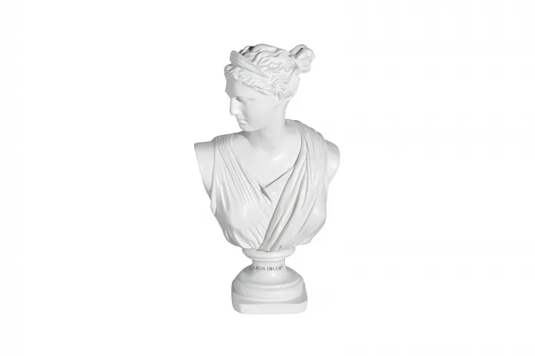 фото D3218 Статуэтка "Античный бюст" женский белый  18*12*h.32см