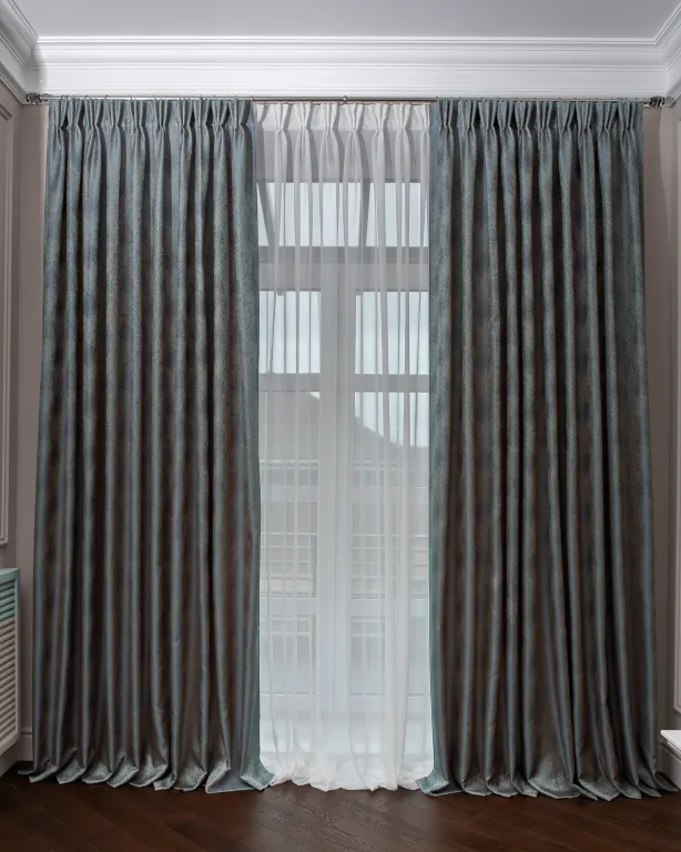 фото 121GD-00024 Портьера FIJI бирюзовая 275*260см