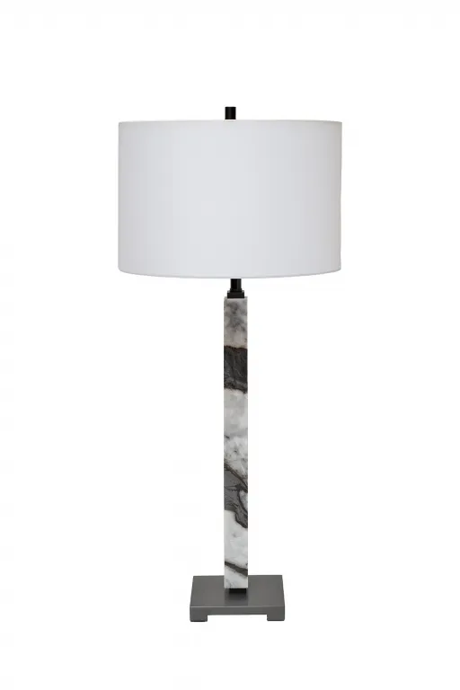 фото 185HM-03631 Лампа настольная плафон цвет белый Н.87см