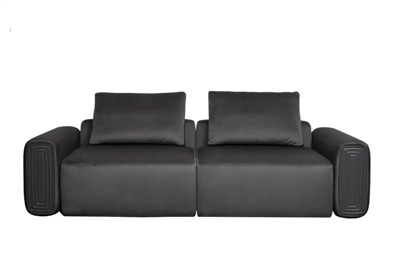 фото Диван трехместный Turin(2 секции) с мех т.серый велюр Colt1003 255*120**68см