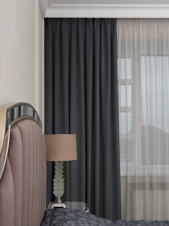 фото 121GD-00031 Портьера Silkу 46 серая димаут 300*260