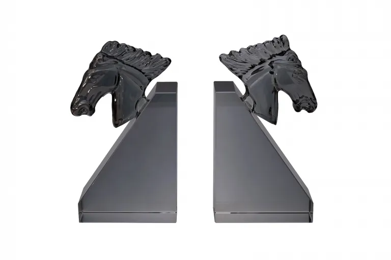 фото XBE71952 Держатели для книг "Кони" серые 2 шт., 11.5*6*21.5см.