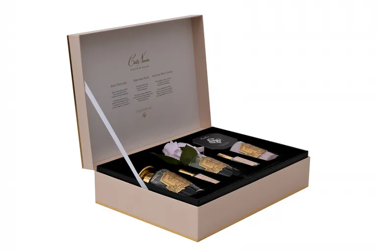 фото 96CN-GP002 Набор подарочный Charente rose - диффузор 90мл, роза искусств., спрей 2*5мл, свеча 75гр