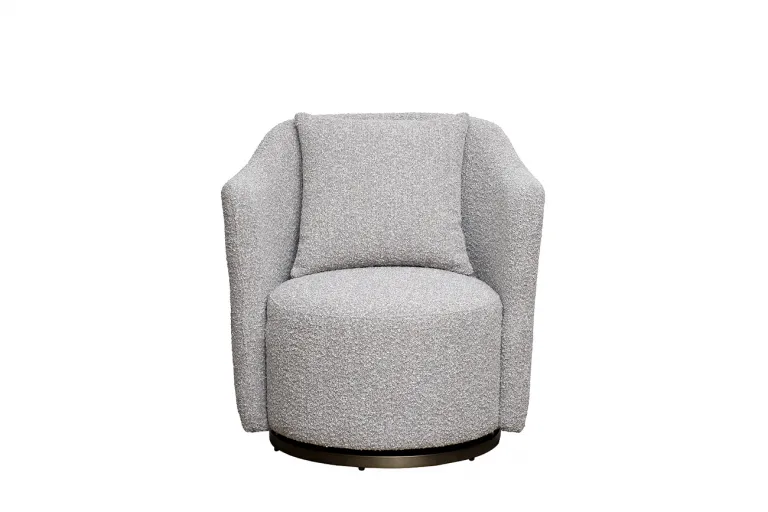 фото Кресло Verona вращающееся, букле серый Orso-SER/бронза 70*77*80см