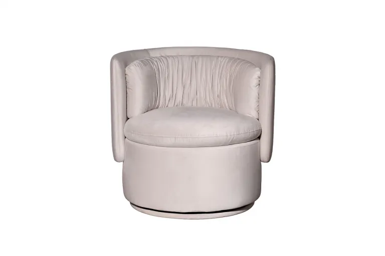 фото ZW-06101 Кресло поворотное велюр кремовый 76*72*71см